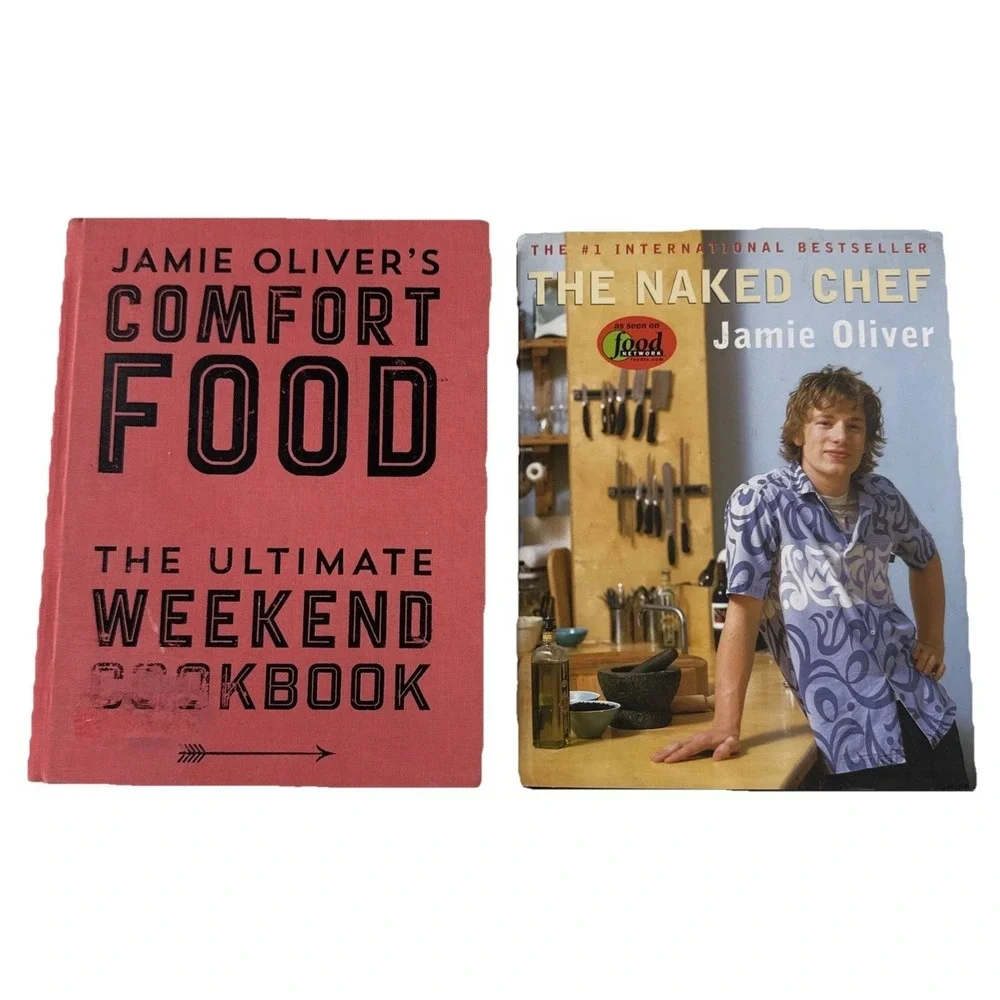 2 Jamie Oliver Cookbooks Comfort Food + The Naked Chef‎ Hardcover